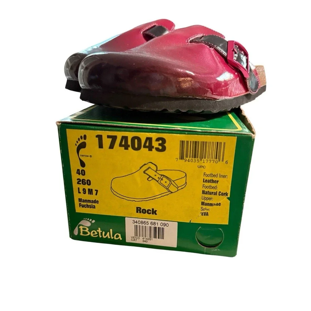 Womens Birkenstock Betula Rock Fuchsia Studded Leather Clog Slip On 40 US 9 - Picture 5 of 8